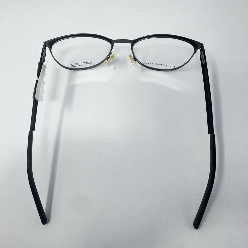 Morel Lightec 8092L 52-18-140 Eyeglass Frames Gunmetal Black France